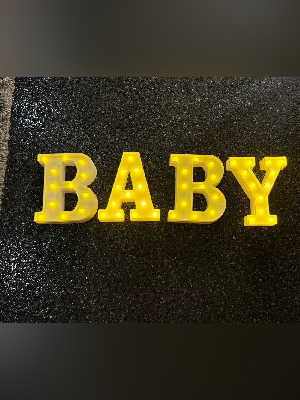 4 LED Baby Marquee Logo Light Baby Shower Large Monogram White Decorative BABY